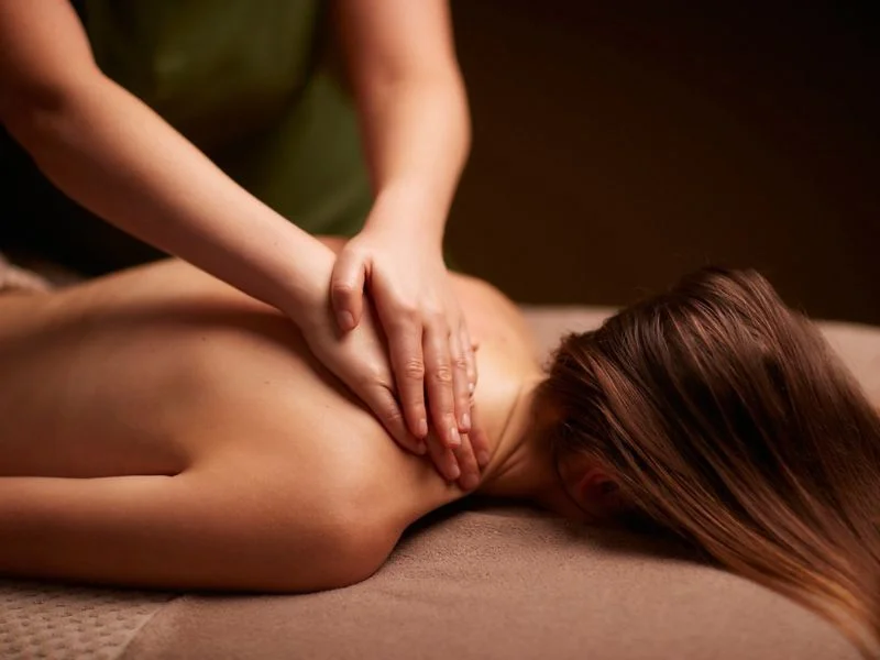 Sports massage therapy session